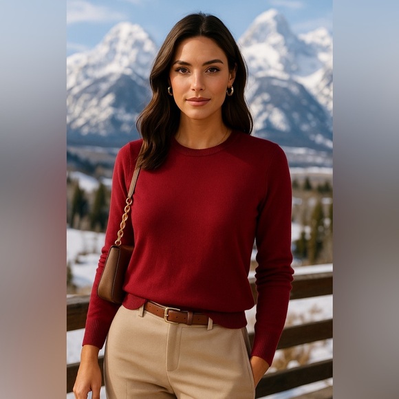 Lands’ End Sweater Cozycore Granola Girl Supima Cotton Feminine Capsule Cottage - Picture 1 of 8